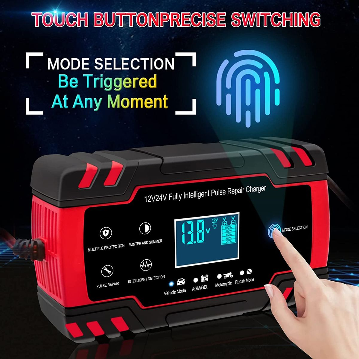 8A 12V/4A 24V, Car Battery charger