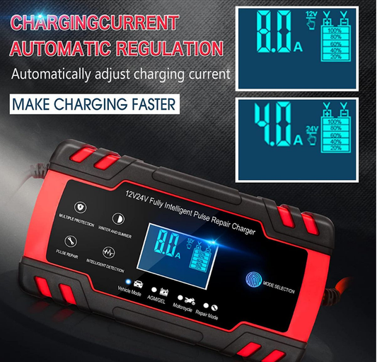 8A 12V/4A 24V, Car Battery charger