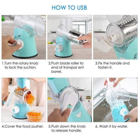 3-in-1 Tabletop Drum Shredder & Grater
