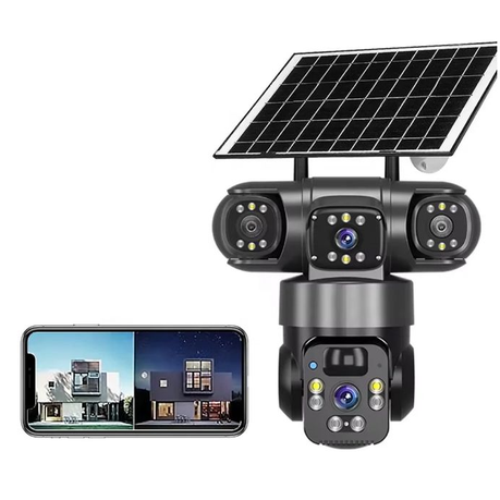 AE-195 Ultra HD PTZ SOLAR CAMERAS TRIPLE LENS