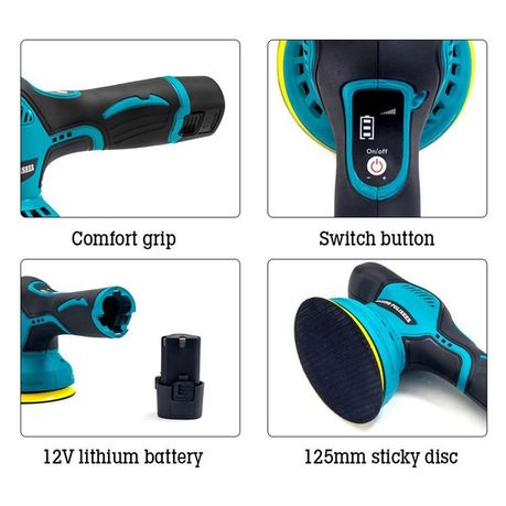 Cordless Car Polisher Machine with 7-Piece Of 5" Polishing Pads Kit